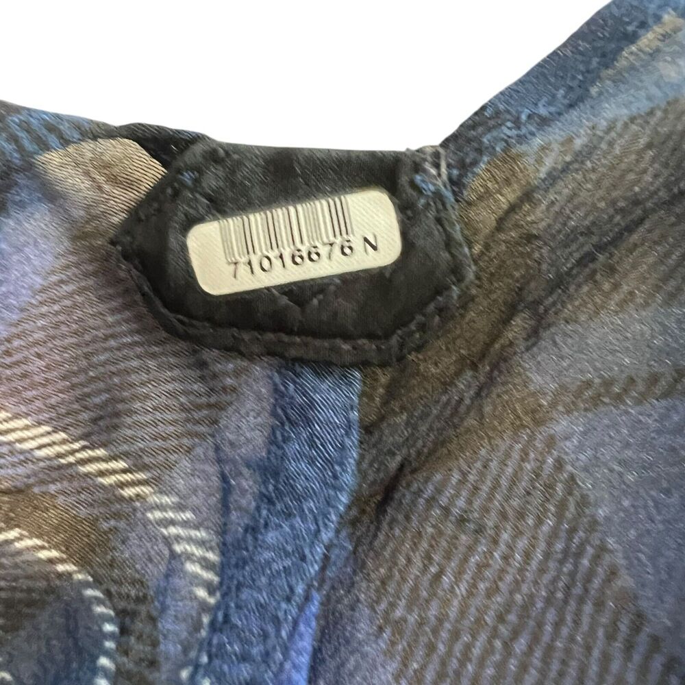 Rag & Bone Silk Plaid Button Up Long Sleeve Top Blouse Womens Size S Blue Sheer - Picture 11 of 11